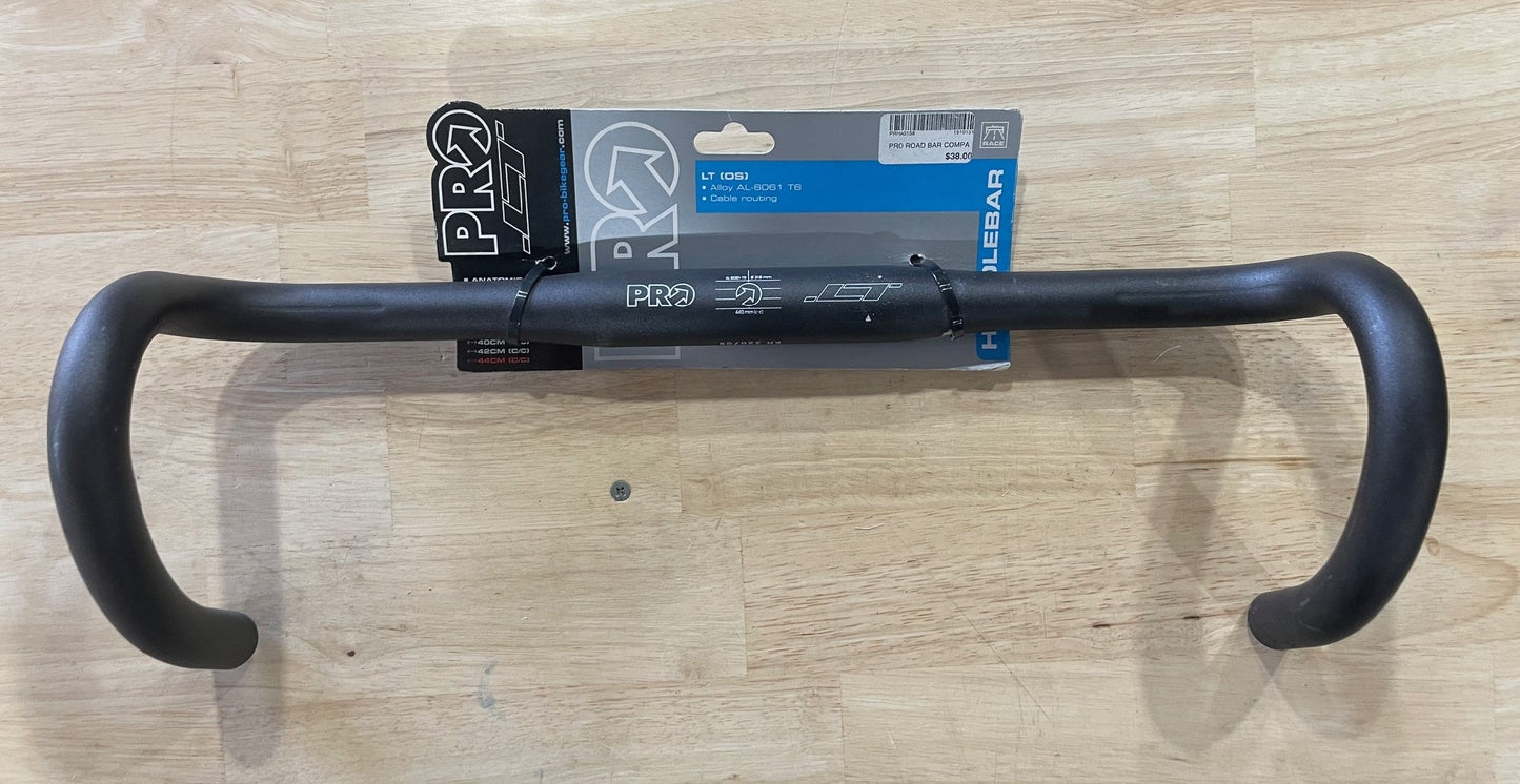 Pro Handlebar Lt Road Alloy 44cm Wide 31.8mm Bar Bore Black