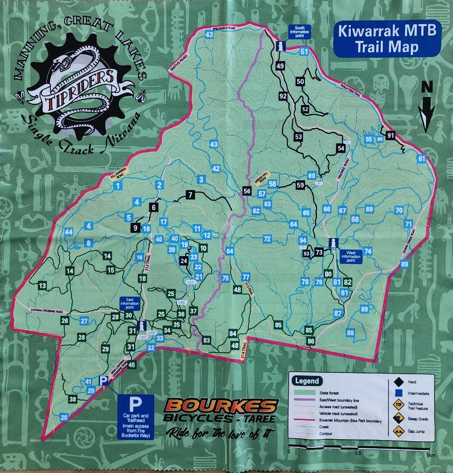 Mankie Trail Map V2 - Kiwarrak Mtb Park