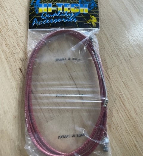 Hi-tech Braided Brake Cable - Red / White