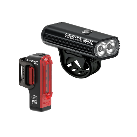 Lezyne Light Micro Pro & Strip Drive Pair 800 Lumens Front/150 Lumens Rear