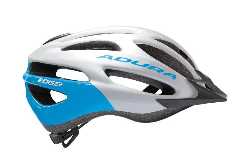 Adura Helmet Edge+ M/l Wht/blu Bourkes Bicycles