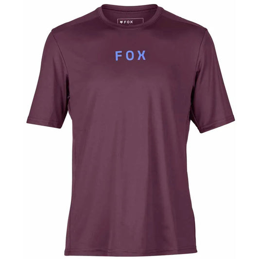 Fox Jersey W Ranger Dr Short Sleeved Wordmark, Small, Dark Purple