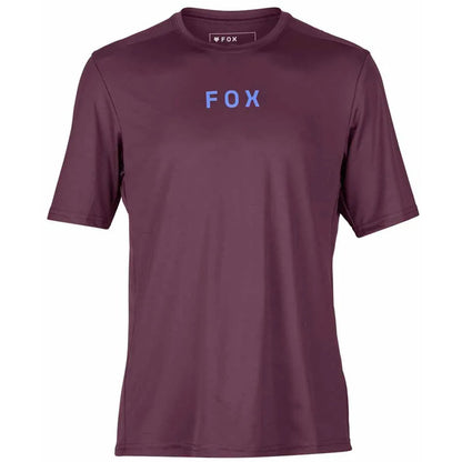 Fox Jersey W Ranger Dr Short Sleeved Wordmark, Medium, Dark Purp