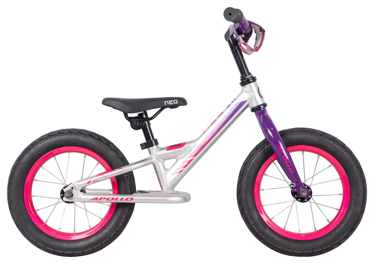 Neo Bike 12" Jr Balance Girls Silver/ Purple Pink Fade