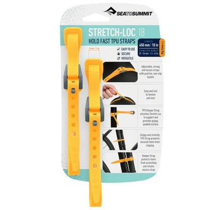 Sea To Summit Stretch-loc Tpu Strap 20 - 20mm X 500mm Yellow (2 Pack)