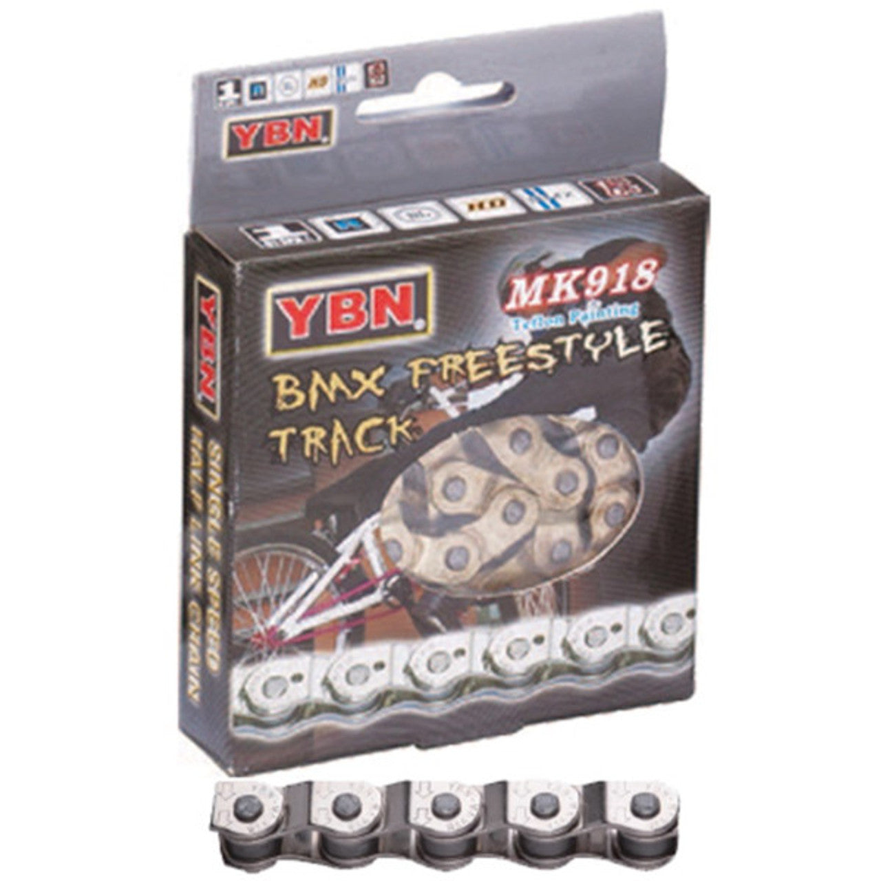 Ybn Chain 1/2 Link 1/2 X 1/8 X 112l, Teflon Coated, Silver