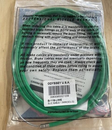 Odyssey Brake Cable Slic Kable Teflon Lime