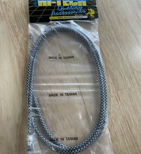 Hi-tech Brake Cable - Black / White Braid Print